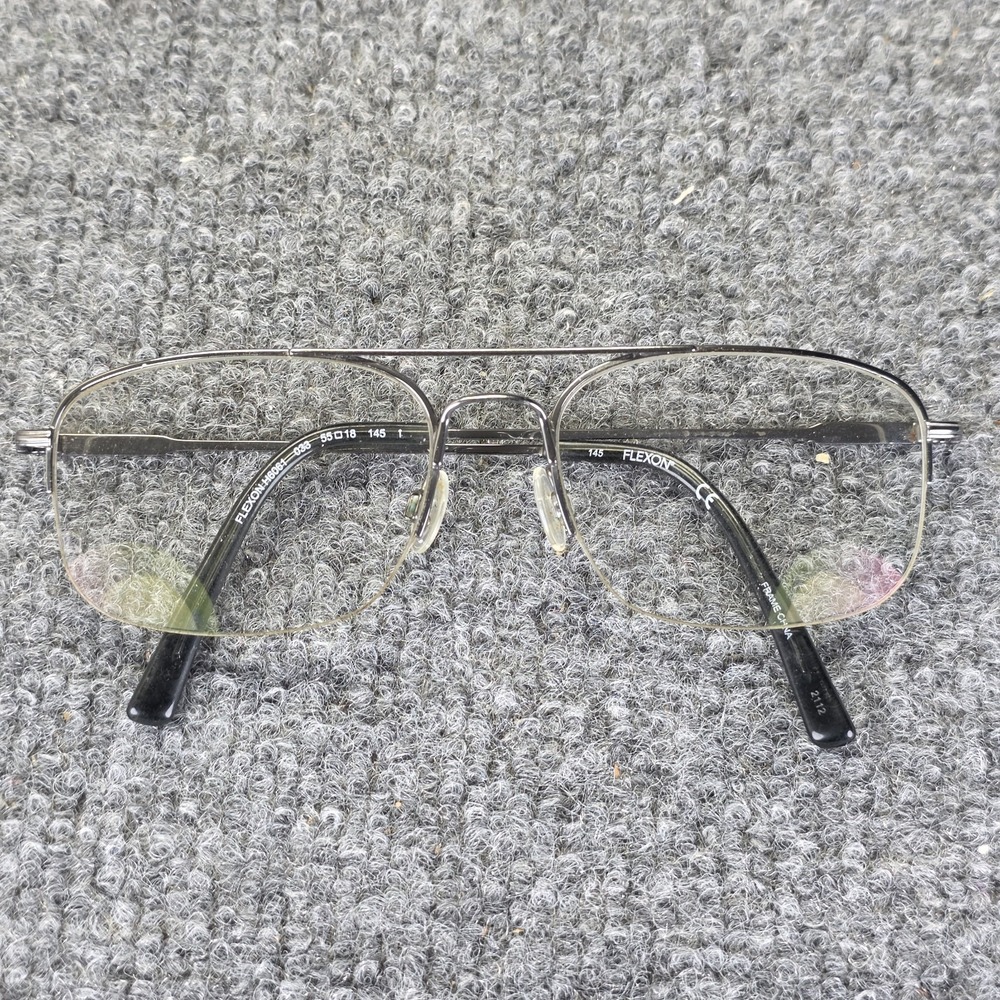 Flexon H6061 Eyeglasses Men Shiny Gunmetal Square 57mm New 100% Authentic